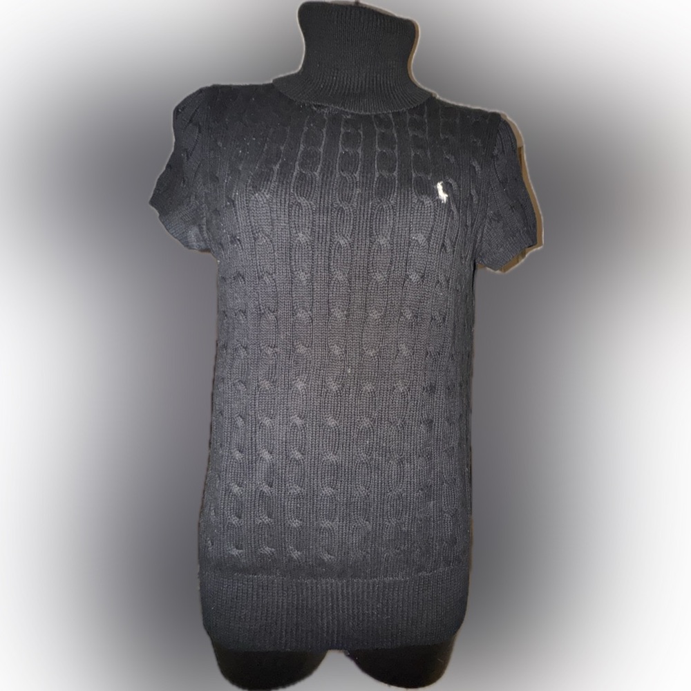 Women’s black polo turtleneck sweater